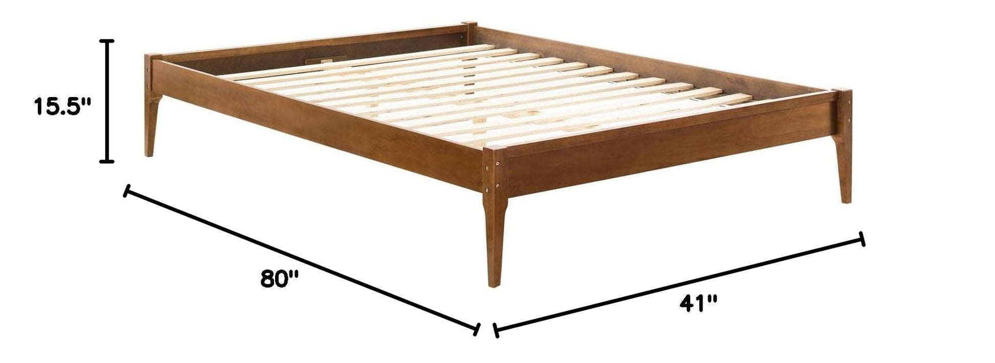 bed frames | CasaFoyer June Twin Platform Bed | Sleek & Cozy Mid-Century Design | Durable Wood Construction | No Box Spring Needed | Easy Assembly | Walnut Finish | casafoyer.myshopify.com