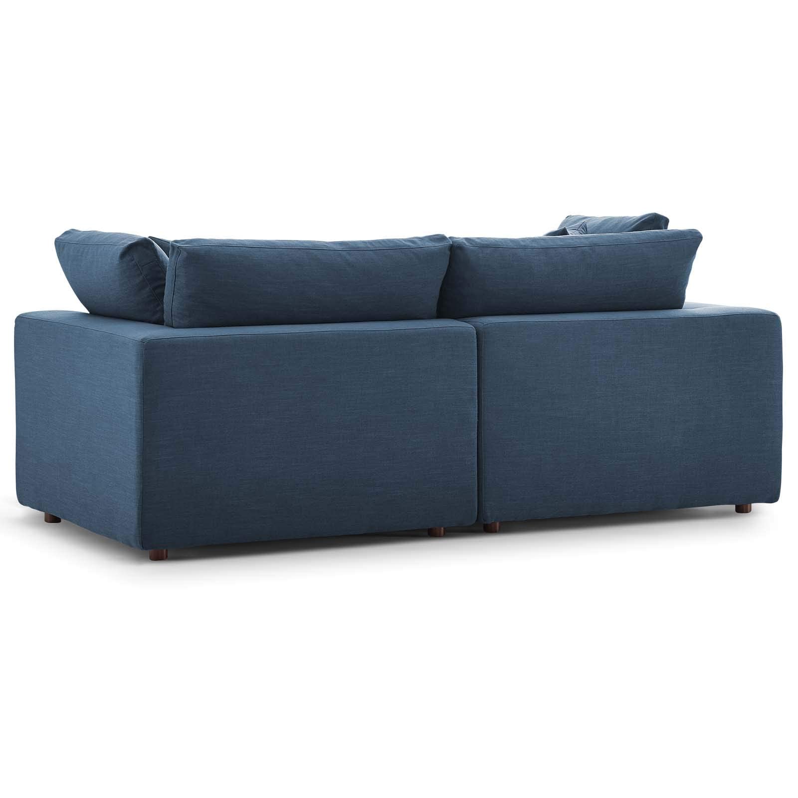 sofas | CasaFoyer Commix Plush Comfort Sectional Sofa Set | Ultimate Relaxation | Polyester & Linen Fabric | Solid Wood Construction | Cotton & Down Cushions | Azure | casafoyer.myshopify.com