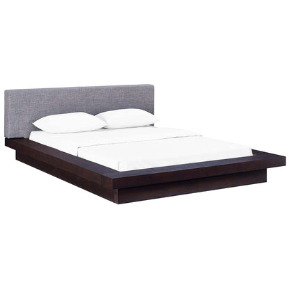 bed frames | CasaFoyer Freja Queen Platform Bed | Sleek Modern Design | Cappuccino Veneer | Upholstered Headboard | Slatted Support System | Stable & Versatile | Mattress not included | casafoyer.myshopify.com