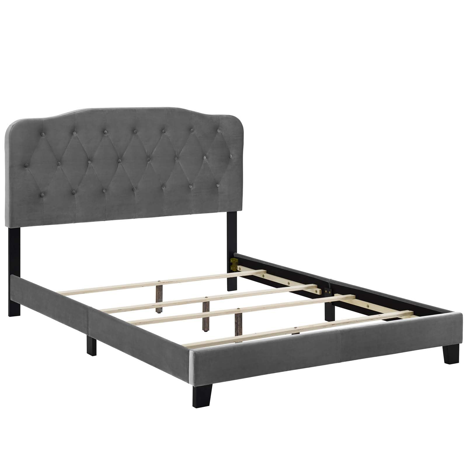 adjustable bed bases | CasaFoyer Amelia Full Bed | Luxurious Velvet Upholstery | Button-Tufted Headboard | Stain-Resistant Fabric | Solid Wood Construction | Non-Marking Legs | Supports 800 lbs | Gray | casafoyer.myshopify.com