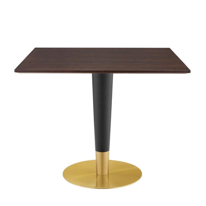 patio dining tables | CasaFoyer Zinque Dining Table | Modern Mid-Century Design | Black & Gold Base | MDF Wood Grain Veneer | Non-Marking Ring | Easy to Clean | casafoyer.myshopify.com