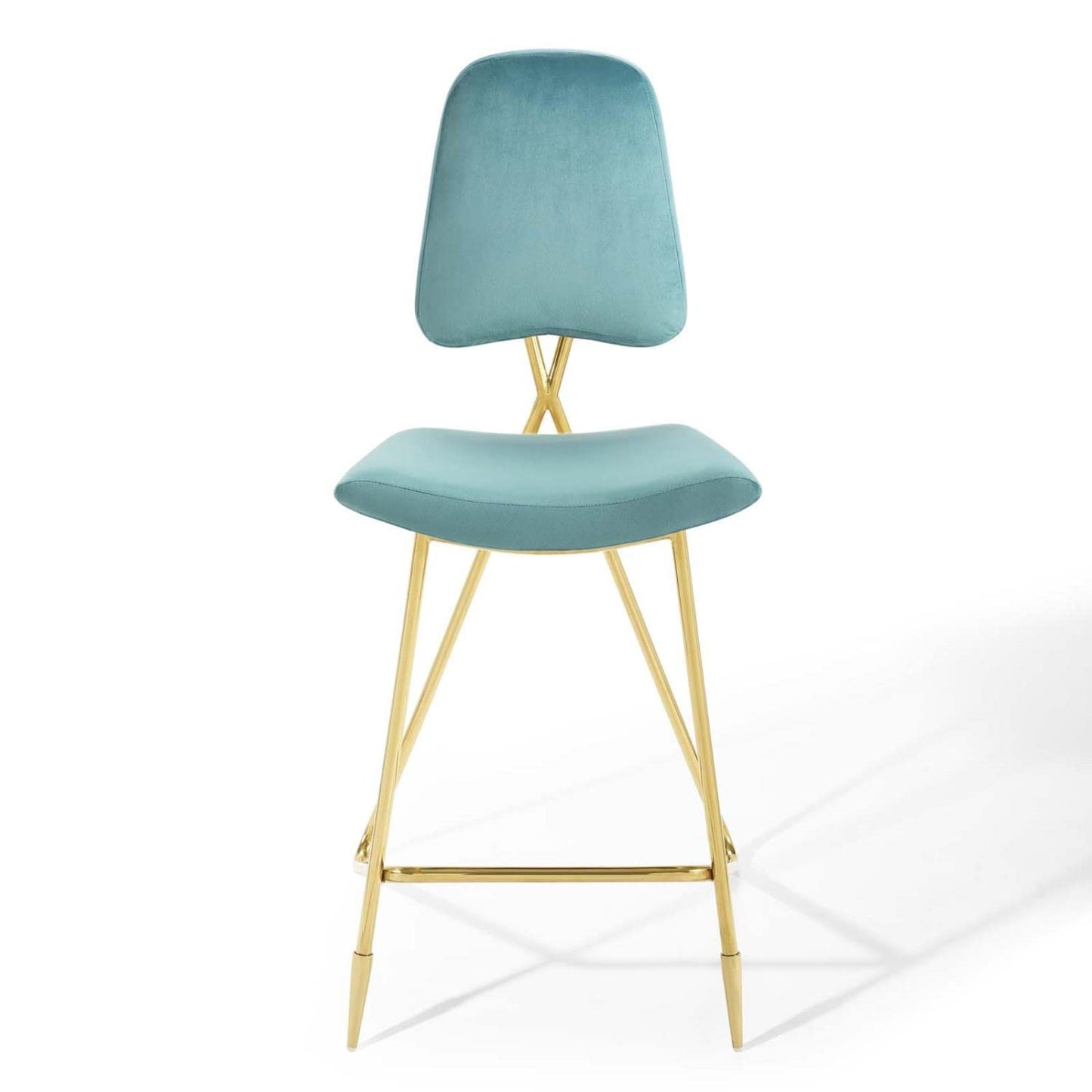 barstools | CasaFoyer Ponder Upholstered Performance Velvet Dining Room Bar Stool | Comfortable | Stain-Resistant | Gold Stainless Steel Base | Contemporary Design | casafoyer.myshopify.com