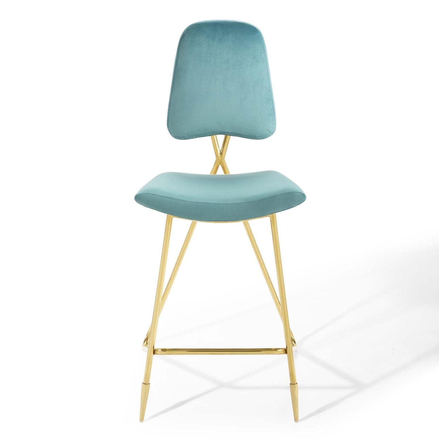 barstools | CasaFoyer Ponder Upholstered Performance Velvet Dining Room Bar Stool | Comfortable | Stain-Resistant | Gold Stainless Steel Base | Contemporary Design | casafoyer.myshopify.com