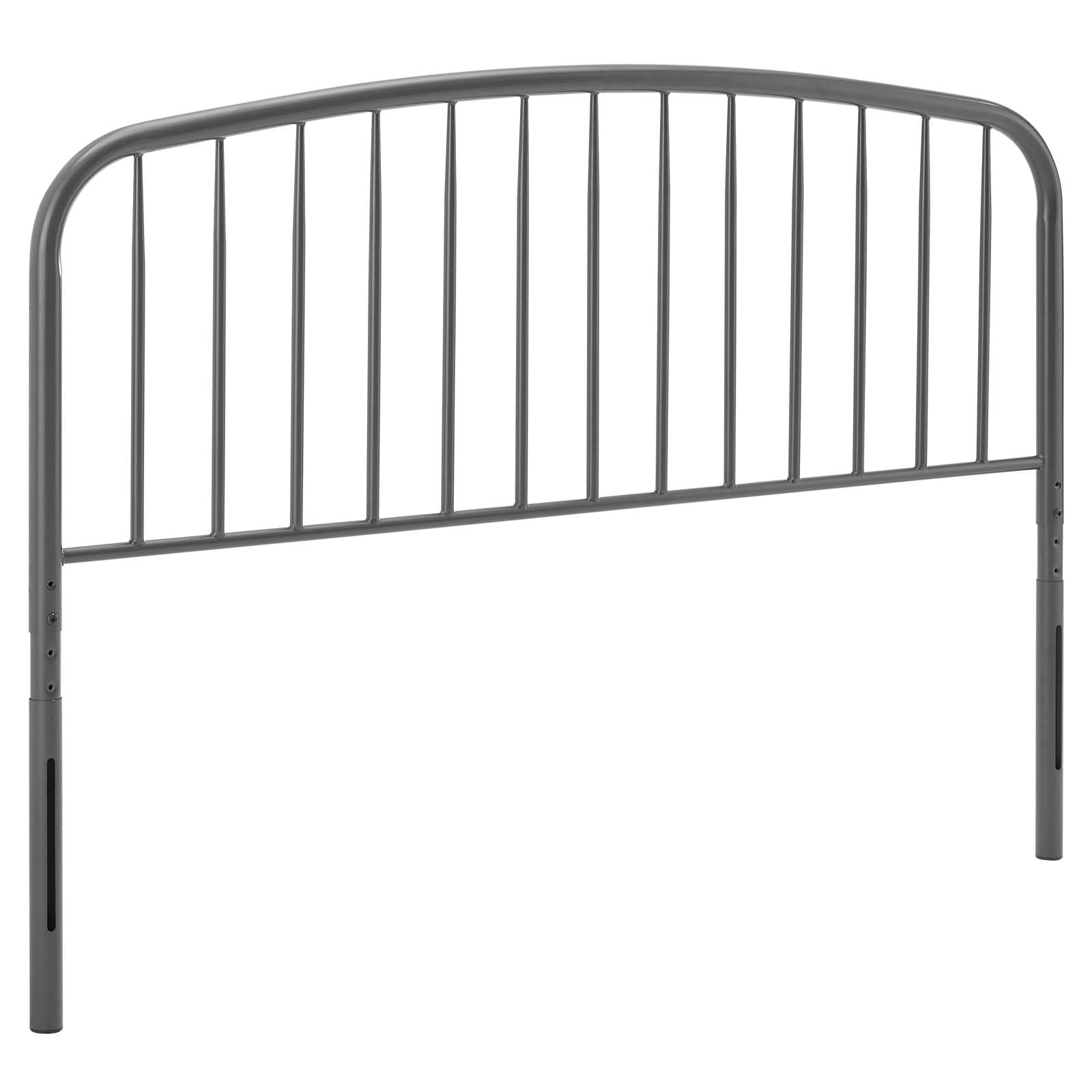 headboards | CasaFoyer Nova Metal King Headboard | Sleek Modern Design | Arching Shape & Stylish Spindles | Durable Powder-Coated Iron | Adjustable Height | Contemporary Rustic Charm | Gray | casafoyer.myshopify.com