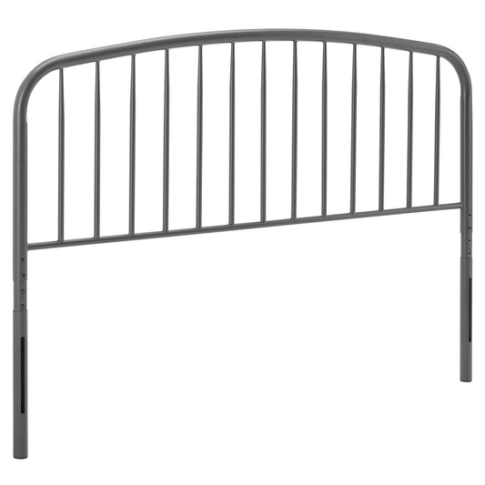 headboards | CasaFoyer Nova Metal King Headboard | Sleek Modern Design | Arching Shape & Stylish Spindles | Durable Powder-Coated Iron | Adjustable Height | Contemporary Rustic Charm | Gray | casafoyer.myshopify.com