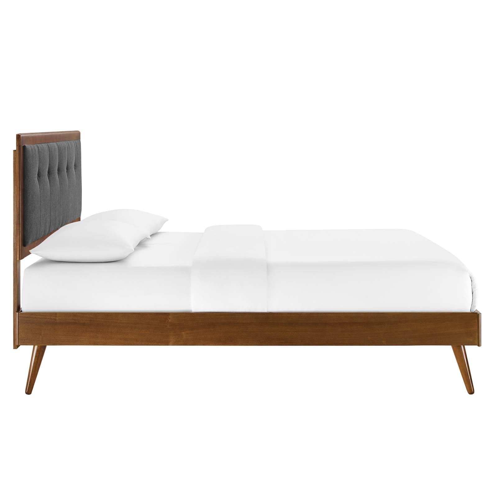 Bed | CasaFoyer Willow Tufted Wood Full Platform Bed | Mid-Century Design | Upholstered Headboard | Wood Frame | Durable Construction | No Box Spring Needed | Easy Assembly | 601 lbs Weight Capacity | casafoyer.myshopify.com