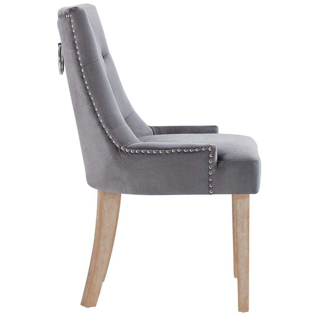 home office desk chairs | CasaFoyer Pose Performance Velvet Dining Chair Set | Modern Farmhouse Style | Tufting | Nailhead Trim | Stain-Resistant Velvet Upholstery | Natural Wood Legs | Set of 2 | casafoyer.myshopify.com