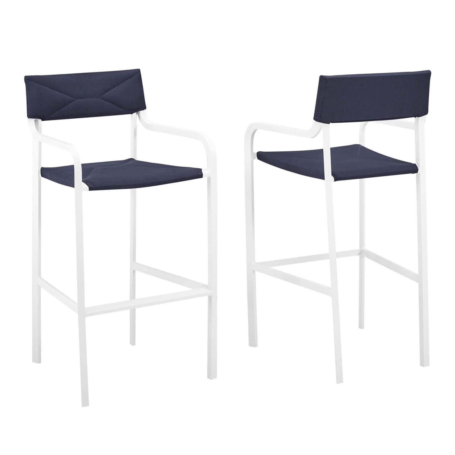 home office desk chairs | CasaFoyer Raleigh Outdoor Patio Dining Bar Stool Set of 2 | Sleek & Minimalist Design | All-Weather UV Resistant Fabric | Stackable & Compact Storage | 300 lbs Weight Capacity | casafoyer.myshopify.com