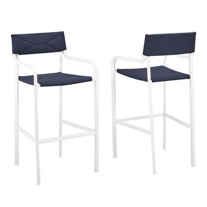 home office desk chairs | CasaFoyer Raleigh Outdoor Patio Dining Bar Stool Set of 2 | Sleek & Minimalist Design | All-Weather UV Resistant Fabric | Stackable & Compact Storage | 300 lbs Weight Capacity | casafoyer.myshopify.com