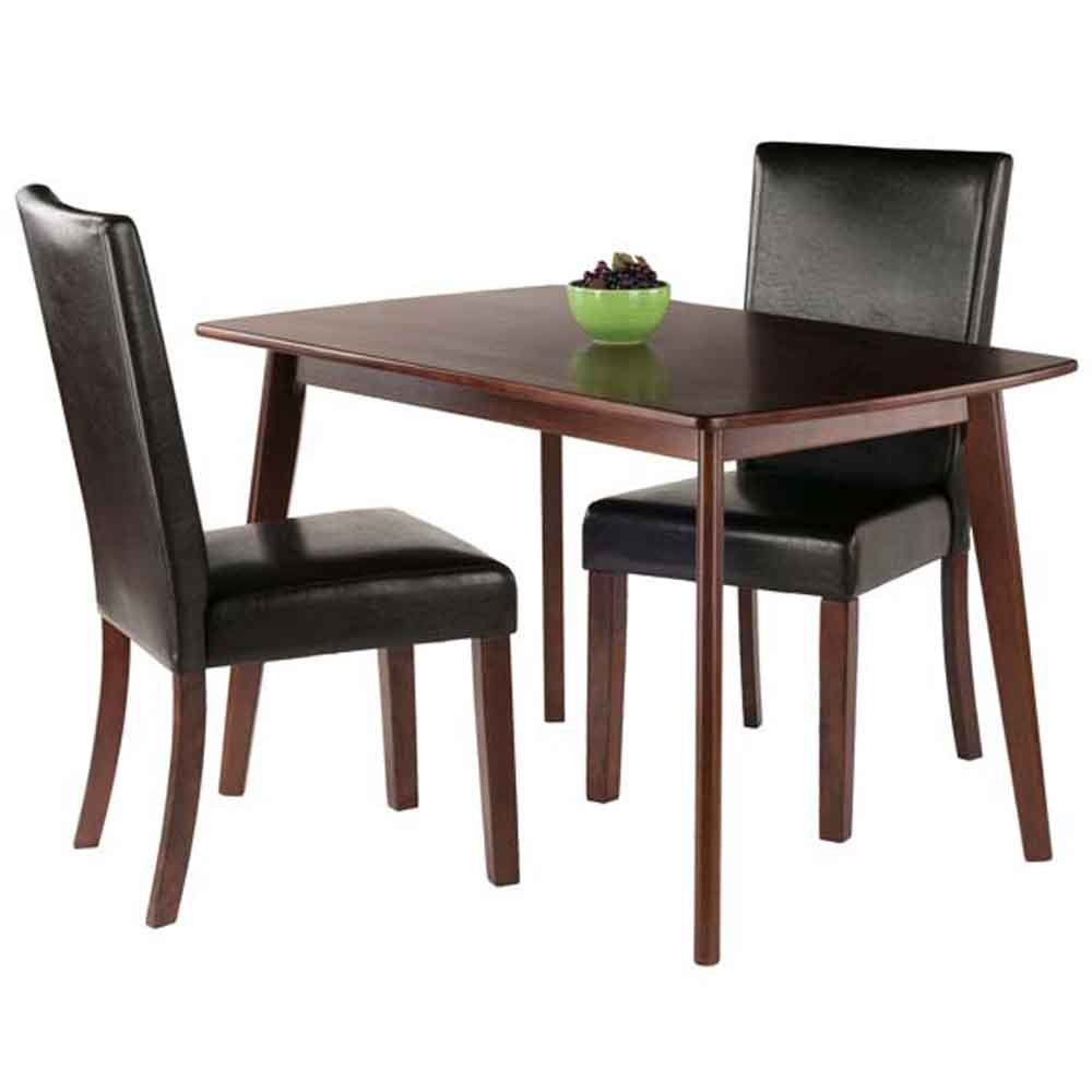 home office desk chairs | CasaFoyer Exquisite 3-Piece Shaye Dining Table Set | Solid Wood | Faux Leather Chairs | Walnut Finish | Easy to Clean | Contemporary Design | 47.2W x 29.5D x 29H | casafoyer.myshopify.com