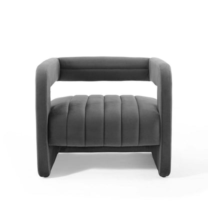 home office desk chairs | CasaFoyer Range Channel Tufted Performance Velvet Accent Armchair | Elegant, Modern Design | Stain-Resistant Upholstery | Vintage Touch | Plush Foam Padding | 440 lbs Weight Capacity | casafoyer.myshopify.com