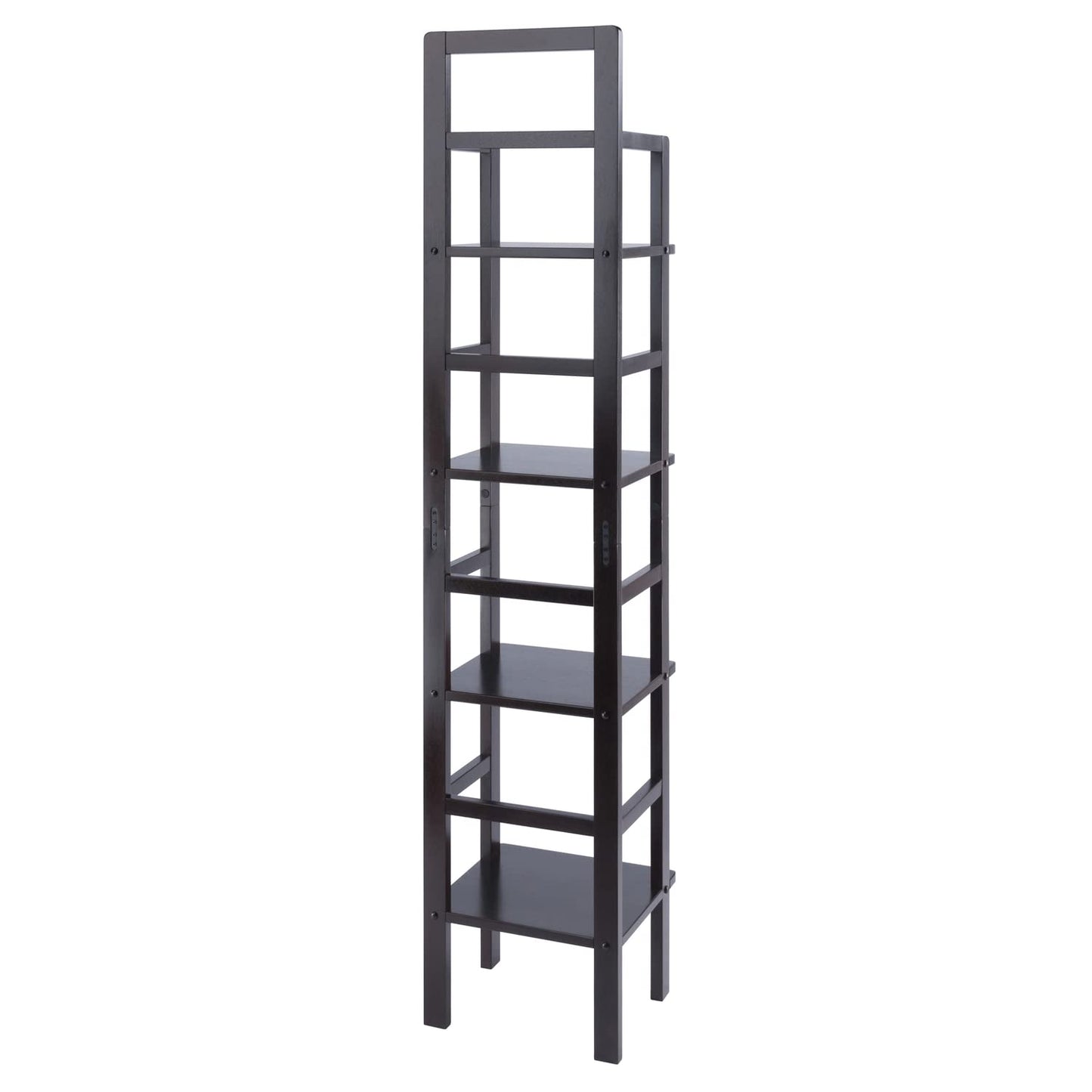 coffee tables | Ergode Aiden Narrow Baker's Rack | Antique Tuscan Design | Compact & Versatile | Solid Wood | Coffee Finish | 4 Shelves | Easy Assembly | casafoyer.myshopify.com