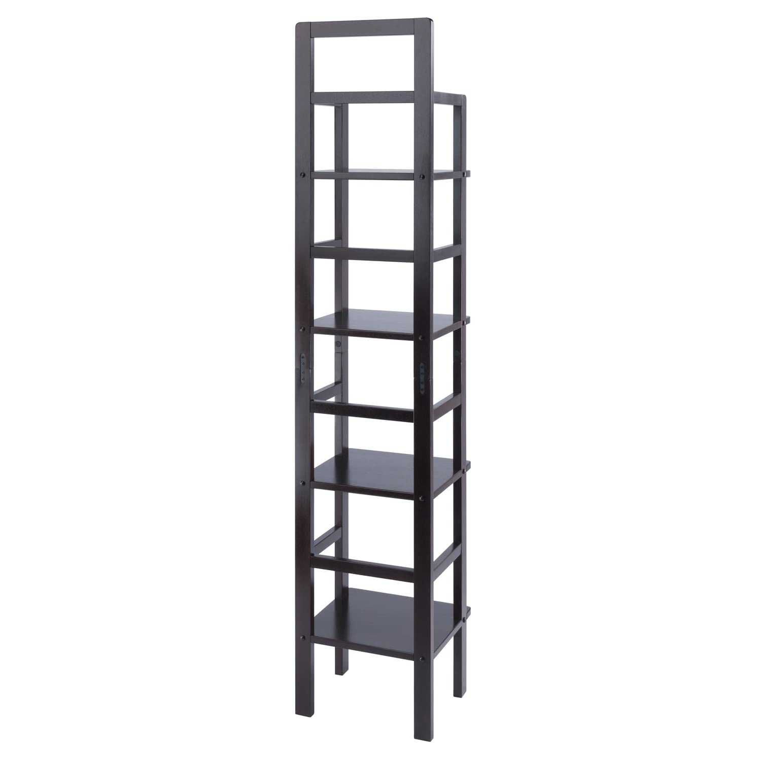 coffee tables | Ergode Aiden Narrow Baker's Rack | Antique Tuscan Design | Compact & Versatile | Solid Wood | Coffee Finish | 4 Shelves | Easy Assembly | casafoyer.myshopify.com