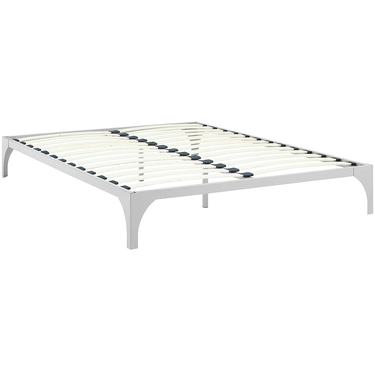 bed frames | CasaFoyer Ollie Bed Frame | Slatted Wood Support System | Steel Frame | No Boxspring Needed | Compatible with Memory Foam, Spring, Latex, Hybrid Mattresses | Non-Marking Foot Caps | 1300 lbs Weight Capacity | Full Size | Silver | casafoyer.myshopify.com