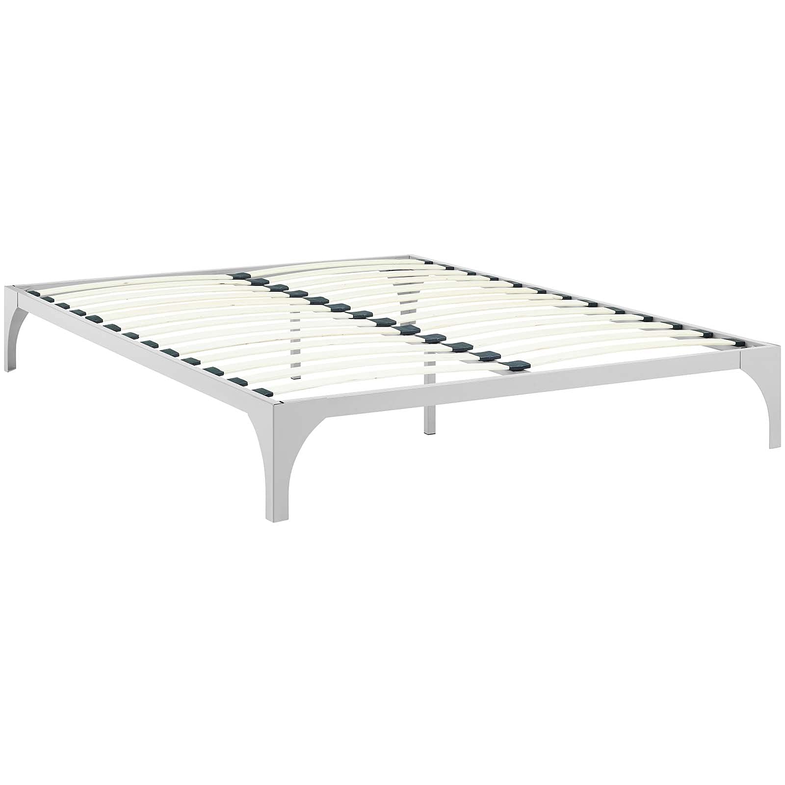 bed frames | CasaFoyer Ollie Bed Frame | Slatted Wood Support System | Steel Frame | No Boxspring Needed | Compatible with Memory Foam, Spring, Latex, Hybrid Mattresses | Non-Marking Foot Caps | 1300 lbs Weight Capacity | Full Size | Silver | casafoyer.myshopify.com