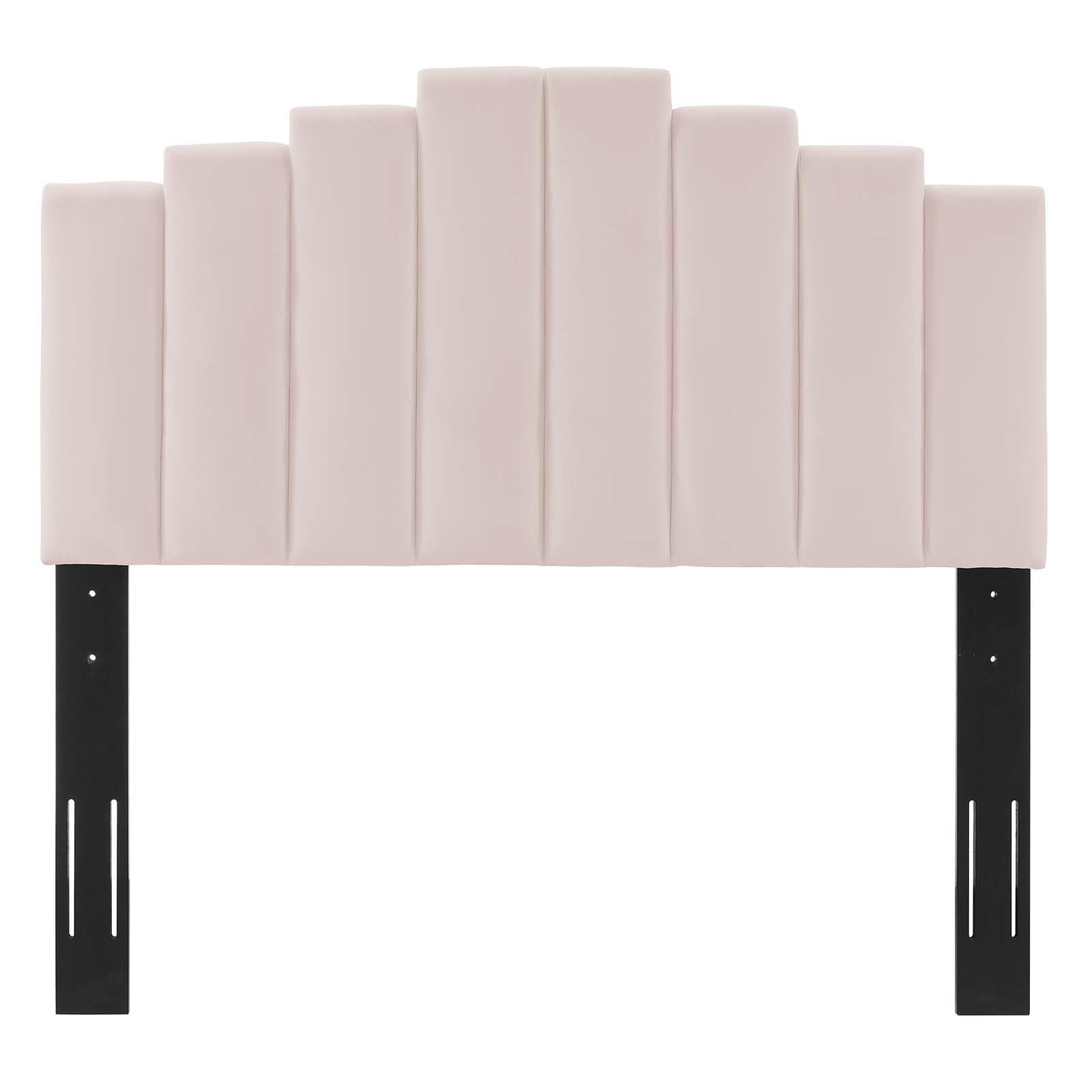 headboards | CasaFoyer Noelle Performance Velvet King/California King Headboard | Opulent Art Deco Style | Stain-Resistant Fabric | Adjustable Height | Pink | casafoyer.myshopify.com