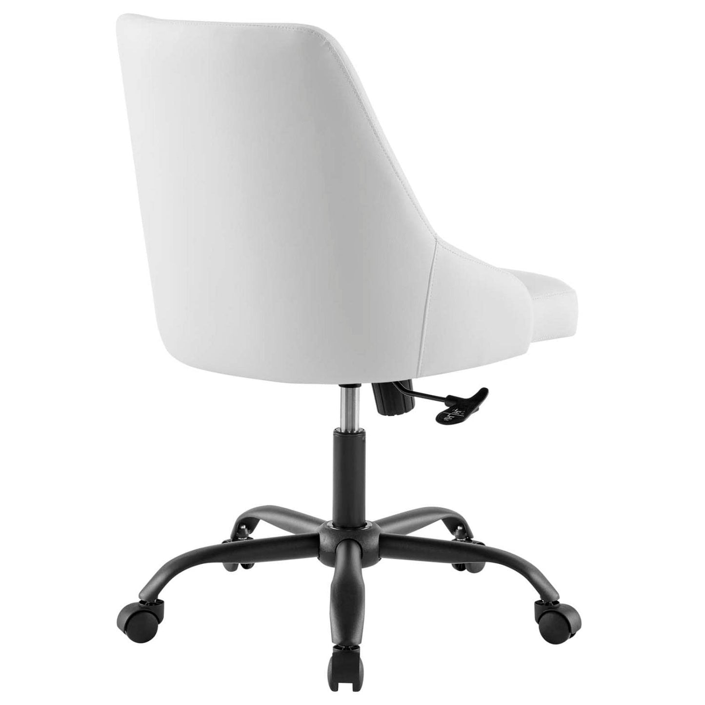 home office desk chairs | CasaFoyer Designate Vegan Leather Office Chair | Contemporary Style | Comfortable Padding | 360 Swivel | Height Adjustable | Black White | casafoyer.myshopify.com