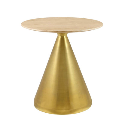 patio dining tables | CasaFoyer Tupelo 28 Dining Table | Contemporary Design | Mid-Century Flair | Organic Shape | Polished Gold Base | MDF & Wood Grain Veneer | Non-Marking Ring | casafoyer.myshopify.com