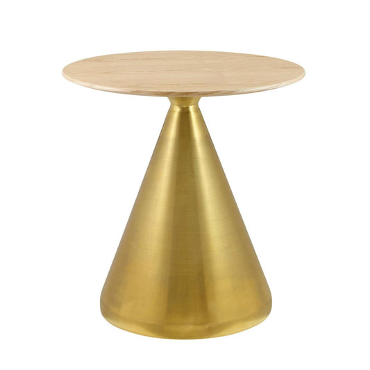patio dining tables | CasaFoyer Tupelo 28 Dining Table | Contemporary Design | Mid-Century Flair | Organic Shape | Polished Gold Base | MDF & Wood Grain Veneer | Non-Marking Ring | casafoyer.myshopify.com
