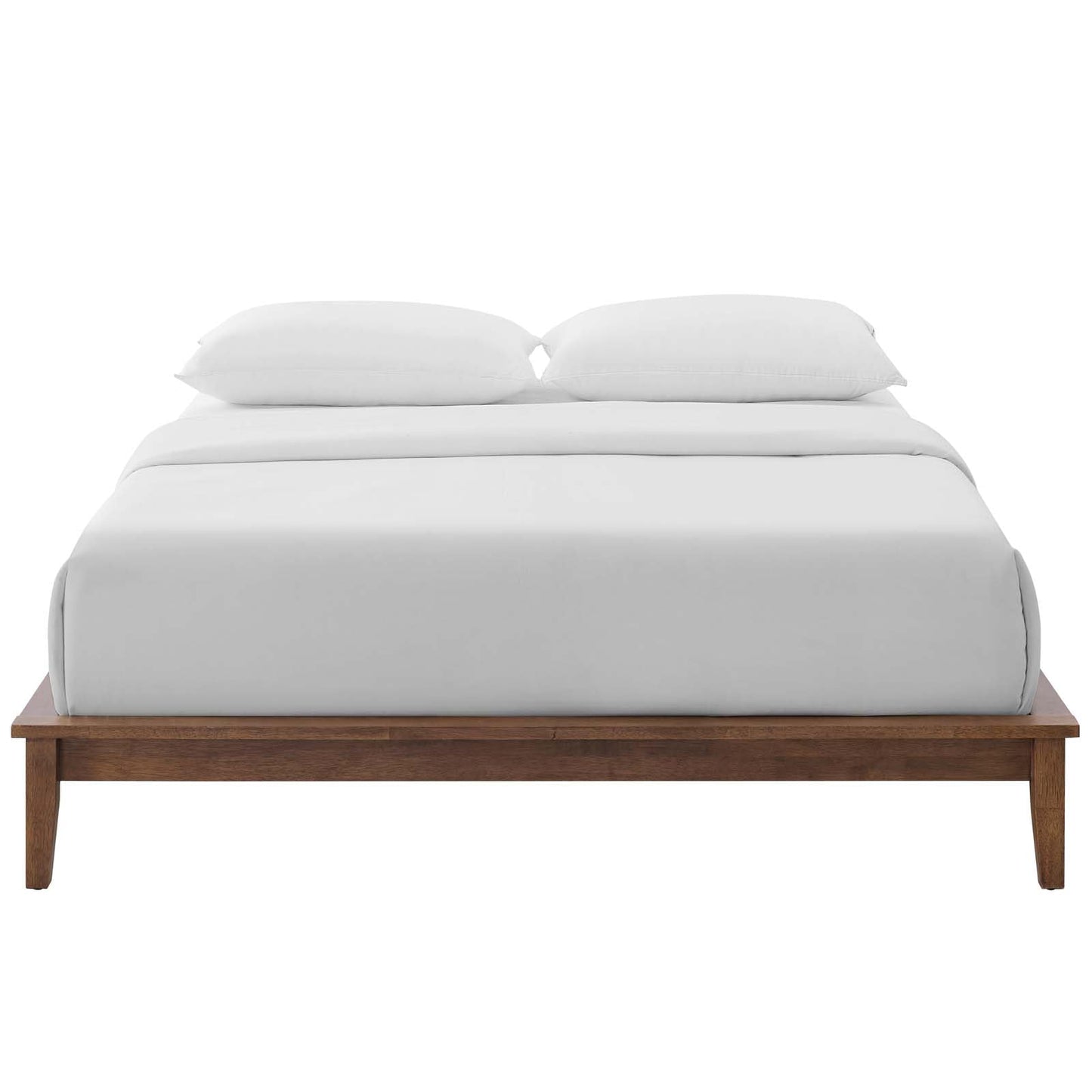 Bed | CasaFoyer  Lodge Full Wood Platform Bed Frame | Rustic & Durable Solid Wood | Supports Memory Foam, Latex, Innerspring, Hybrid Mattresses | No Box Spring Needed | 800 lbs Weight Capacity | Walnut | casafoyer.myshopify.com