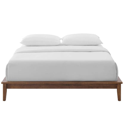 Bed | CasaFoyer  Lodge Full Wood Platform Bed Frame | Rustic & Durable Solid Wood | Supports Memory Foam, Latex, Innerspring, Hybrid Mattresses | No Box Spring Needed | 800 lbs Weight Capacity | Walnut | casafoyer.myshopify.com