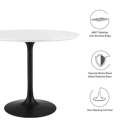patio dining tables | CasaFoyer Lippa 36 Round Dining Table | Timeless Modern Design | White Top | Metal Base | Chip-Resistant Finish | casafoyer.myshopify.com