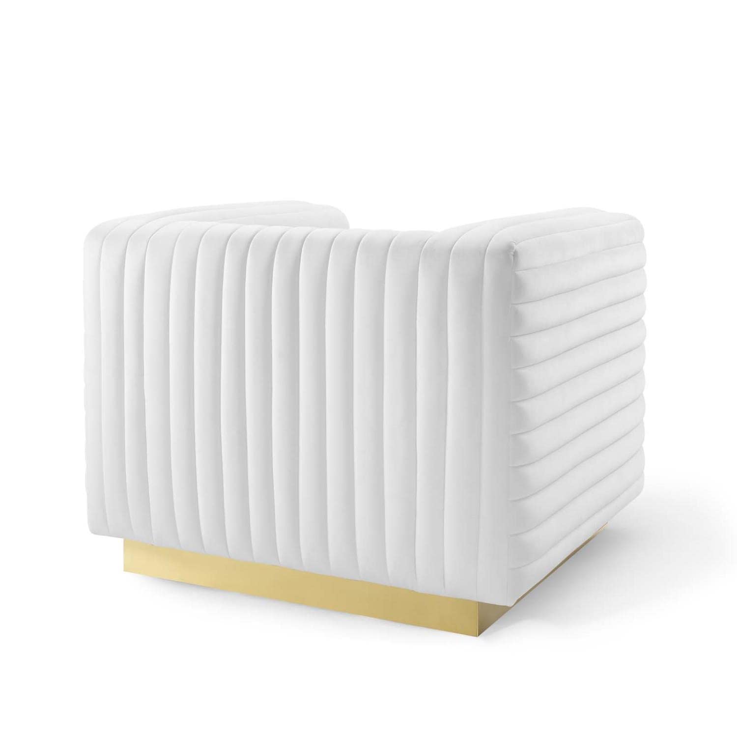 home office desk chairs | CasaFoyer Charisma Channel Tufted Performance Velvet Lounge Armchair | Glamorous Deco Design | Stain-Resistant Fabric | Foam Padding | Gold Stainless Steel Base | Fully Assembled | casafoyer.myshopify.com