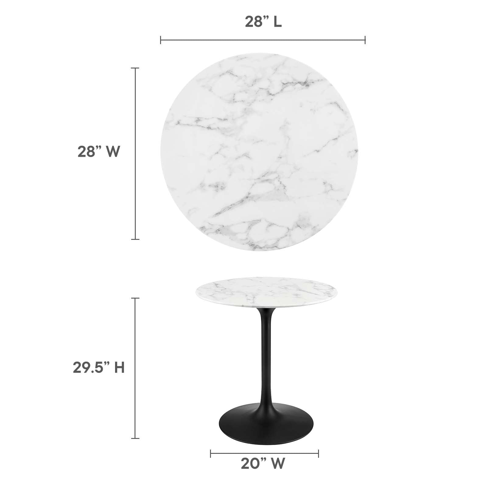 patio dining tables | CasaFoyer Lippa 28 Round Dining Table | Timeless Modernism | Organic Shape | Elegant Design | Scratch & Chip Resistant Finish | Black White Marble | casafoyer.myshopify.com