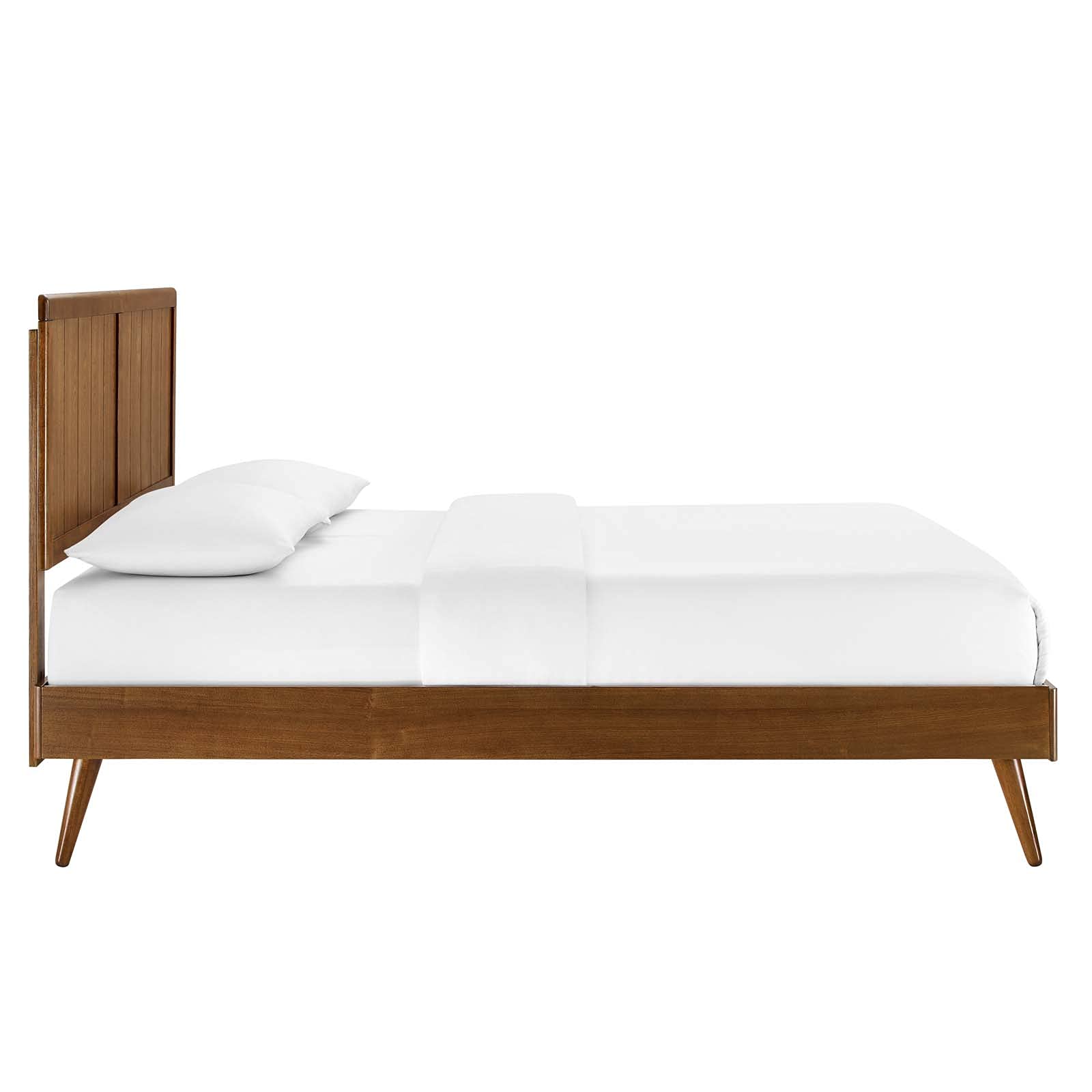 adjustable bed bases | CasaFoyer Alana Wood Full Platform Bed | Retro Charm | Durable Construction | No Box Spring Needed | Walnut Finish | casafoyer.myshopify.com