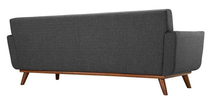 sofas | Engage Sofa | Relaxing & Spacious | Elegant Design | Cherry Wood Legs | Gray Upholstered Fabric | Perfect Addition to Any Room | casafoyer.myshopify.com