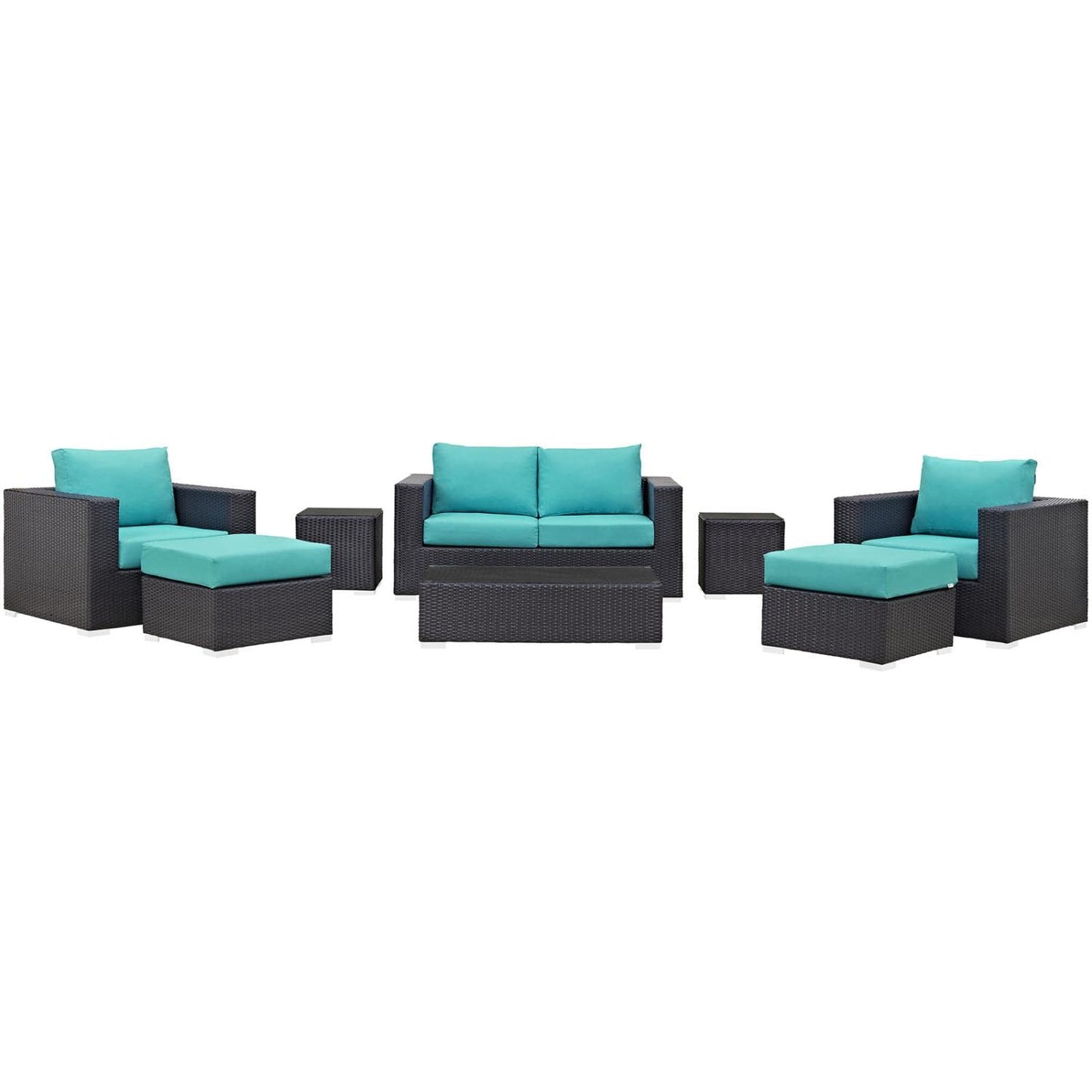 kitchen and dining room sets | CasaFoyer Convene Outdoor Sectional Set | Durable Rattan & Aluminum Frame | Weather-Resistant Cushions | Patio Sofa, Loveseat, Armchairs, Ottomans, Coffee Table | casafoyer.myshopify.com