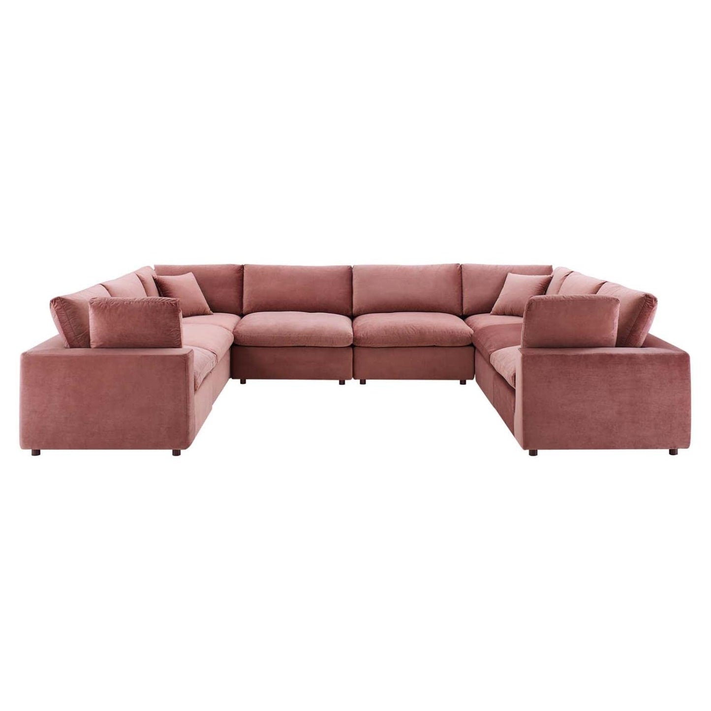 kitchen and dining room sets | CasaFoyer Commix | Luxurious Sectional Sofa | Stain-Resistant Velvet | Overstuffed | 8-Piece Set | Dusty Rose | casafoyer.myshopify.com