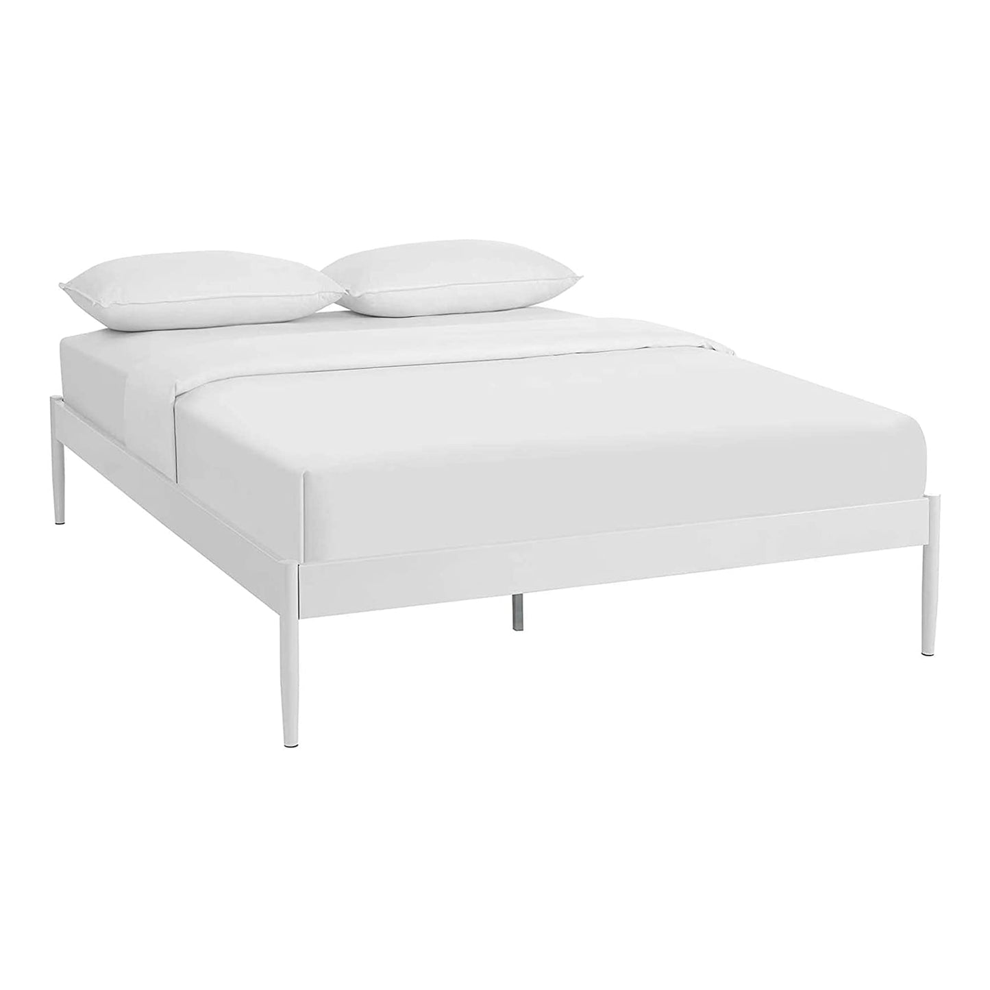 Bed | CasaFoyer  Elsie Bed Frame | Slatted Birchwood Support | Steel Frame | No Boxspring Needed | 1300 lbs Weight Capacity | Modern Design | Queen Size | casafoyer.myshopify.com