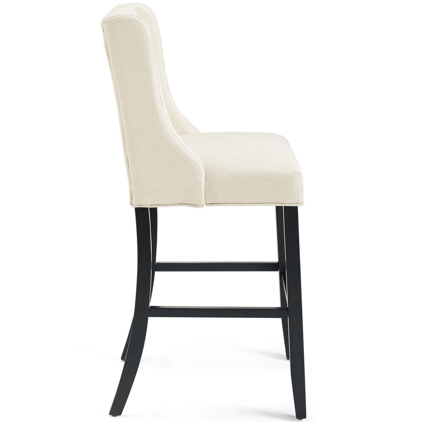 barstools | CasaFoyer Baronet Tufted Button Upholstered Fabric Bar Stool Set of 2 | Beige | 500 lbs Capacity | Comfortable Foam Padding | Solid Wood Legs | casafoyer.myshopify.com