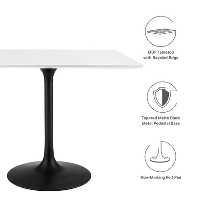 patio dining tables | CasaFoyer Lippa 36 Square Dining Table | Timeless Design | Chip-Resistant Lacquer Finish | Metal Tapered Base | Modernism Icon | casafoyer.myshopify.com