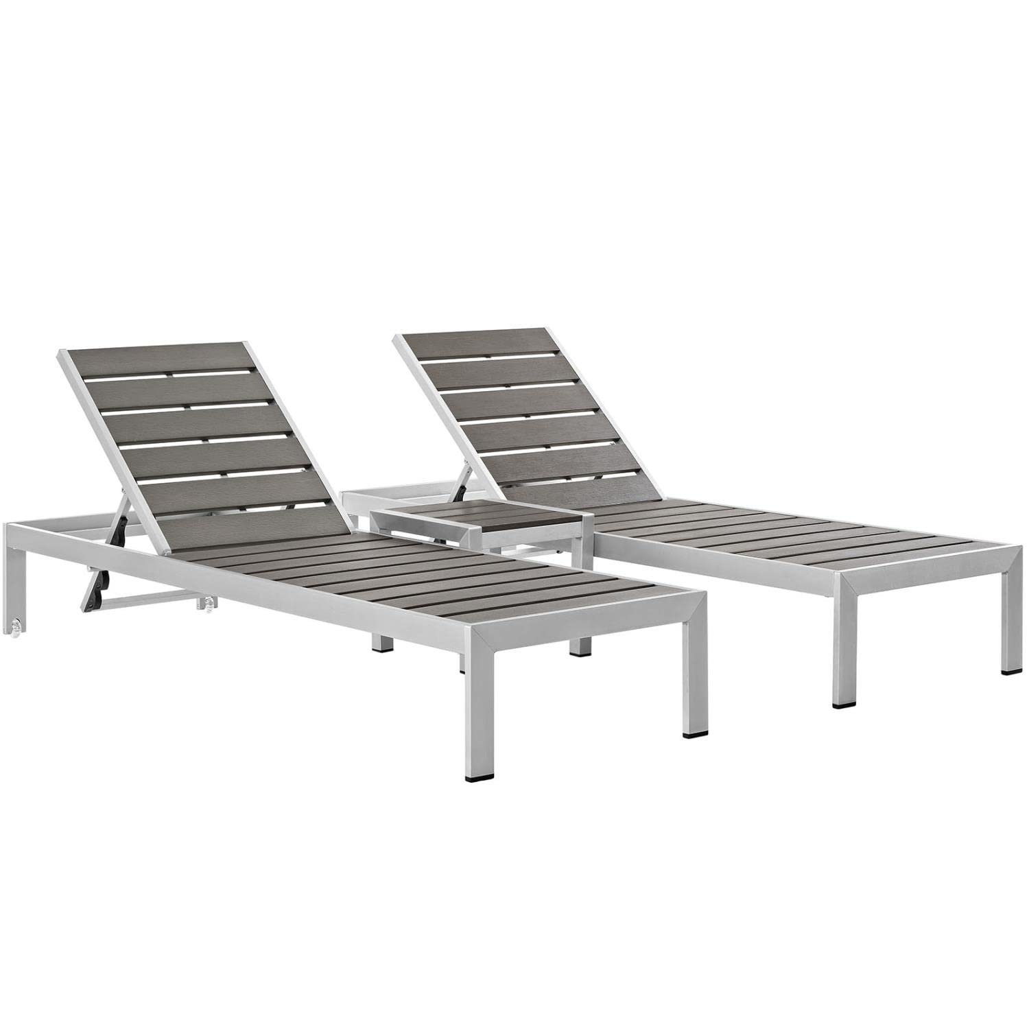 executive chairs | CasaFoyer Shore Outdoor Patio Sun Lounger Set | Sleek Aluminum Furniture | Gray Shades | Easy Assembly | Clear Wheels | Non-Marking Foot Caps | 2 Loungers & 1 Side Table | casafoyer.myshopify.com