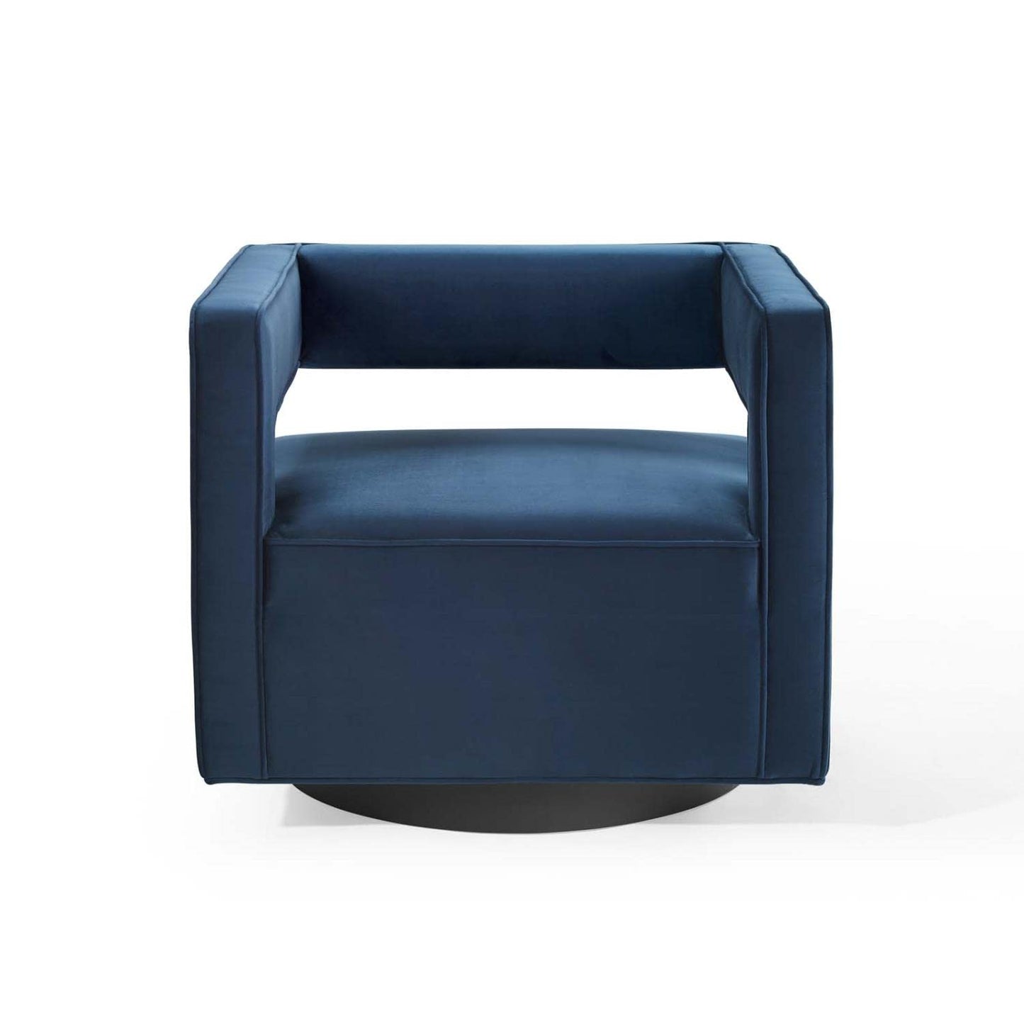 home office desk chairs | CasaFoyer Booth Swivel Armchair | Vintage Glam Deco Design | Stain-Resistant Velvet Upholstery | Comfortable Seating | 360-Degree Swivel Base | Midnight Blue | casafoyer.myshopify.com
