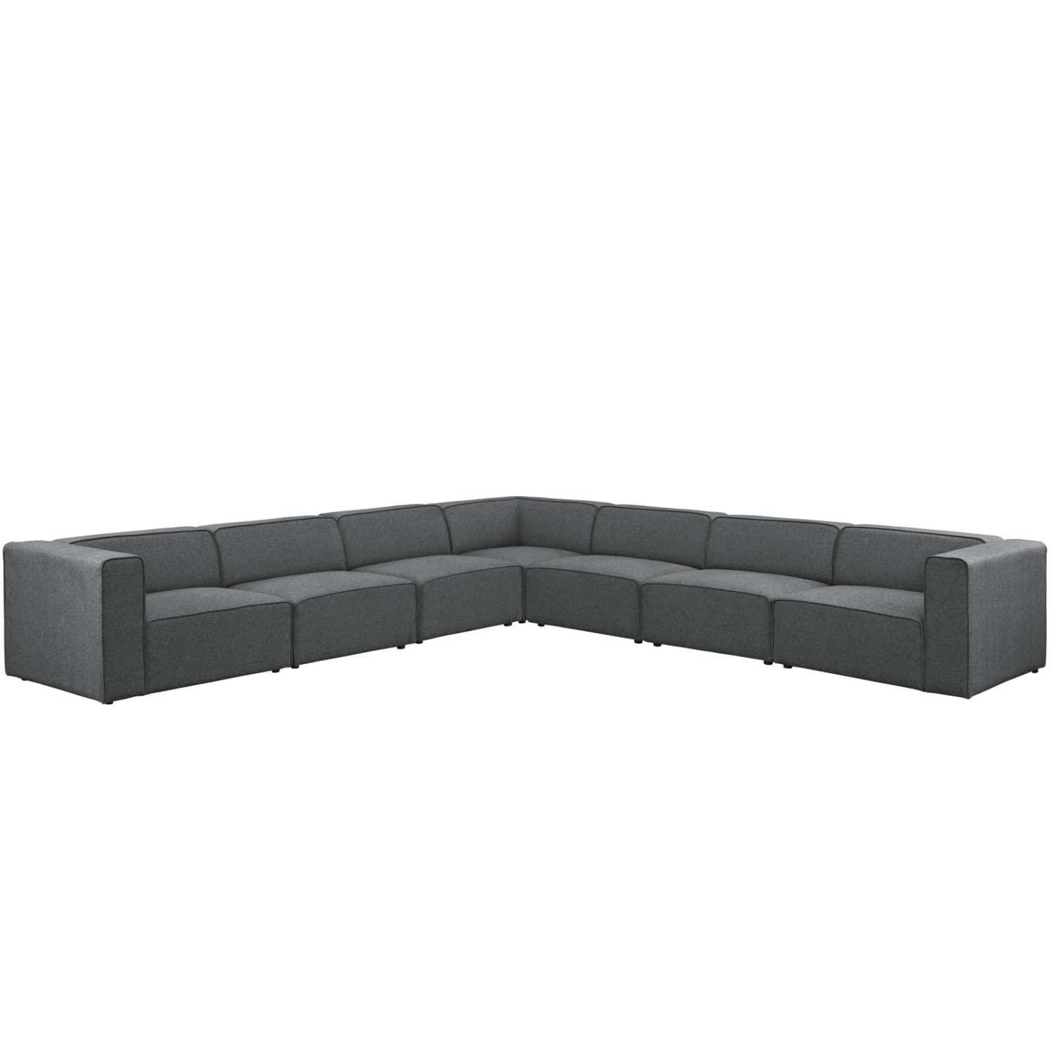 kitchen and dining room sets | CasaFoyer Mingle | 7-Piece Upholstered Fabric Sectional Sofa Set | Ultimate Comfort & Versatile Design | Gray | casafoyer.myshopify.com