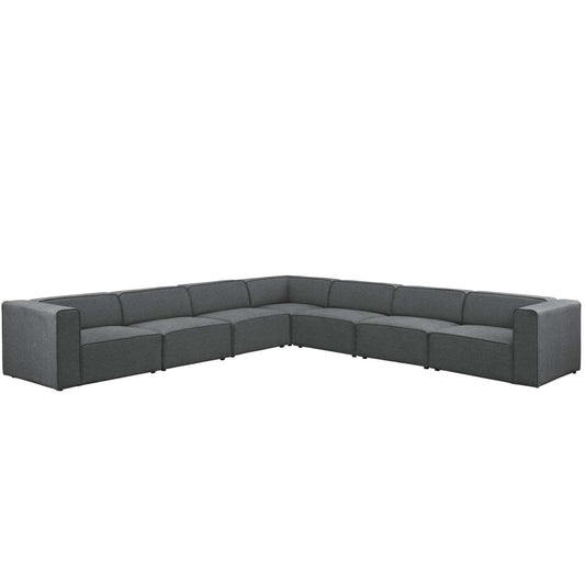 kitchen and dining room sets | CasaFoyer Mingle | 7-Piece Upholstered Fabric Sectional Sofa Set | Ultimate Comfort & Versatile Design | Gray | casafoyer.myshopify.com