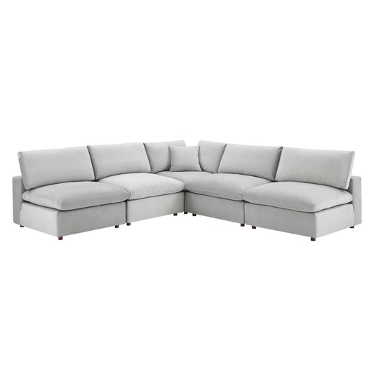 kitchen and dining room sets | CasaFoyer Commix Sectional Sofa | Cozy & Relaxing Haven | Stain-Resistant Velvet | Solid Wood Construction | Plush Comfort | Duck Down Cushions | 5-Piece Set | casafoyer.myshopify.com