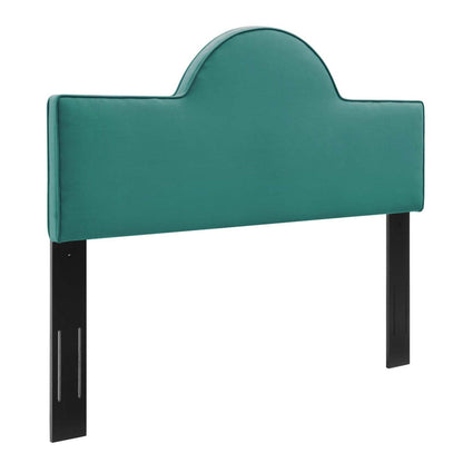 Bed | CasaFoyer Dawn Performance Velvet Full/Queen Headboard | Elegant Curved Design | Stain-Resistant Upholstery | Cushioned & Adjustable | Fits Most Bed Frames | Teal | casafoyer.myshopify.com