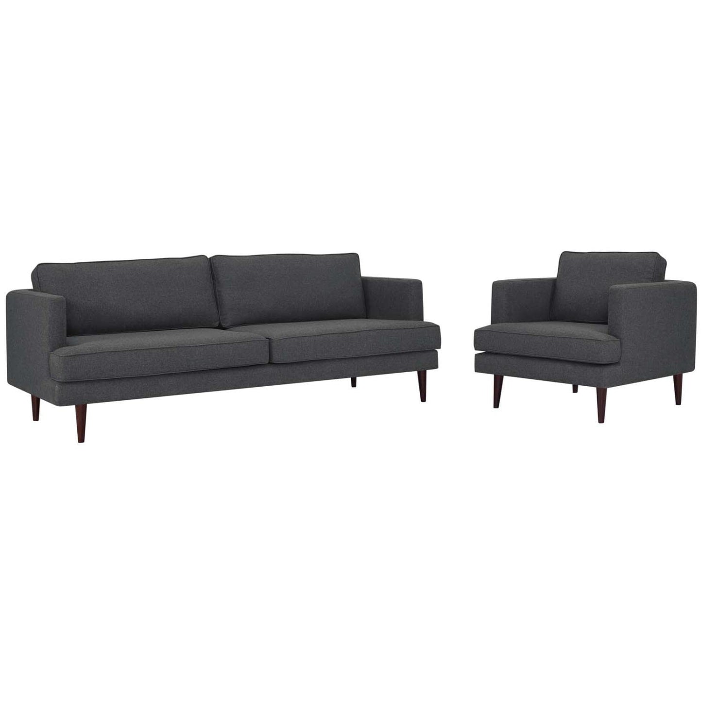 kitchen and dining room sets | CasaFoyer Agile Sofa & Armchair Set | Versatile & Stylish | Mid-Century Modern Design | Removable Machine-Washable Covers | Comfortable Foam Cushions | Gray | casafoyer.myshopify.com