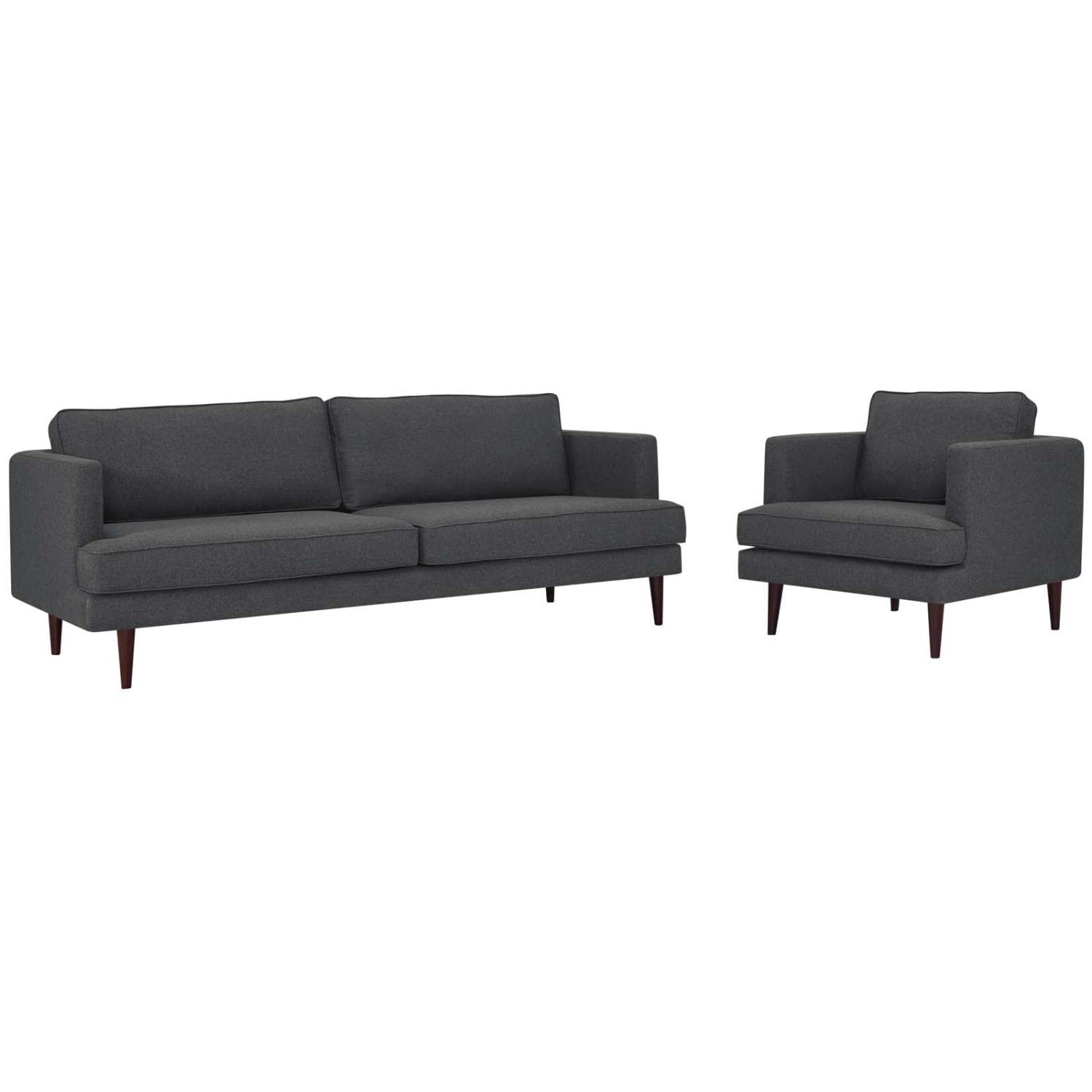kitchen and dining room sets | CasaFoyer Agile Sofa & Armchair Set | Versatile & Stylish | Mid-Century Modern Design | Removable Machine-Washable Covers | Comfortable Foam Cushions | Gray | casafoyer.myshopify.com