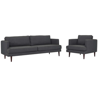 kitchen and dining room sets | CasaFoyer Agile Sofa & Armchair Set | Versatile & Stylish | Mid-Century Modern Design | Removable Machine-Washable Covers | Comfortable Foam Cushions | Gray | casafoyer.myshopify.com