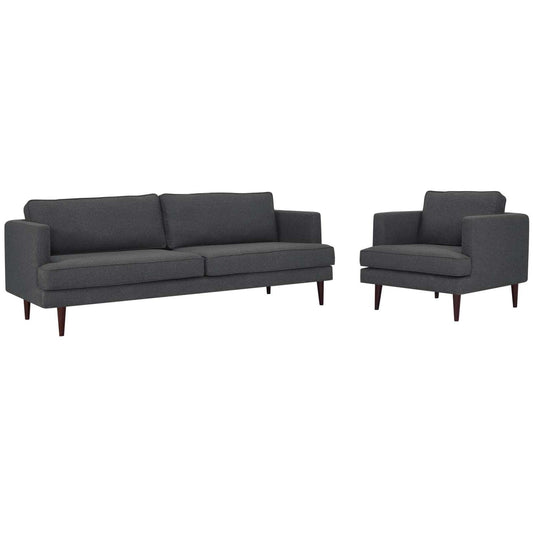 kitchen and dining room sets | CasaFoyer Agile Sofa & Armchair Set | Versatile & Stylish | Mid-Century Modern Design | Removable Machine-Washable Covers | Comfortable Foam Cushions | Gray | casafoyer.myshopify.com