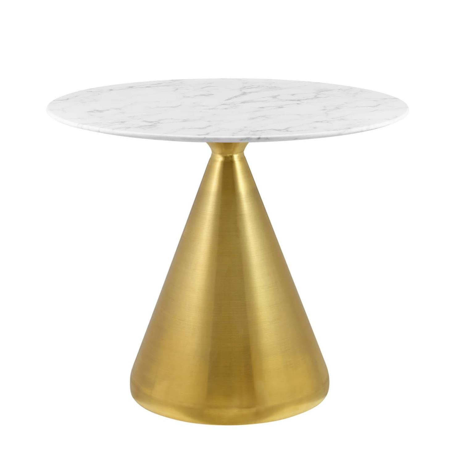 patio dining tables | CasaFoyer Tupelo 36 Dining Table | Modern Style | Mid-Century Charm | Polished Gold Base | Artificial Marble Top | Easy to Clean | Non-Marking Ring | casafoyer.myshopify.com