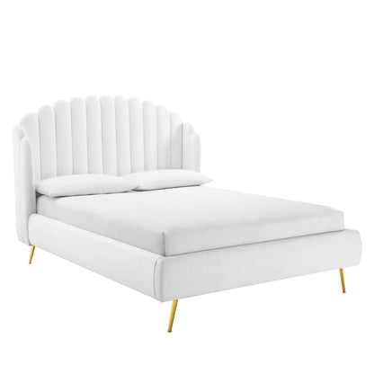 adjustable bed bases | CasaFoyer Lana Performance Velvet Queen Platform Bed | Wingback Tufted Design | Stain-Resistant Velvet Upholstery | Gold Metal Legs | Wood Slat Support System. Upgrade your bedroom with style and comfort. | casafoyer.myshopify.com
