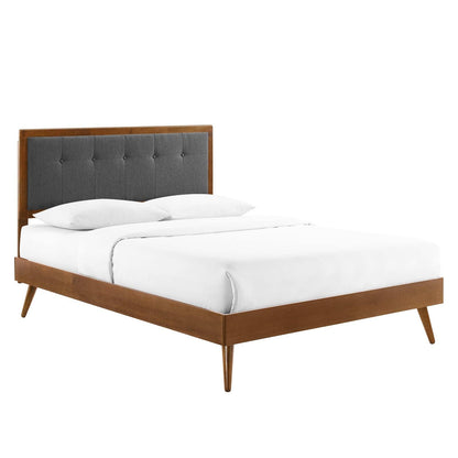 Bed | CasaFoyer Willow Tufted Wood Full Platform Bed | Mid-Century Design | Upholstered Headboard | Wood Frame | Durable Construction | No Box Spring Needed | Easy Assembly | 601 lbs Weight Capacity | casafoyer.myshopify.com