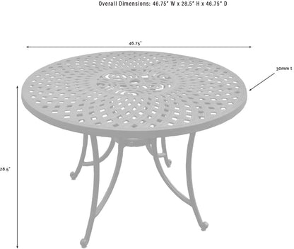 Dining Table | Outdoor Oasis | Heavy-Duty Aluminum Dining Table Set | Contoured Seats | Charcoal Black Finish | casafoyer.myshopify.com