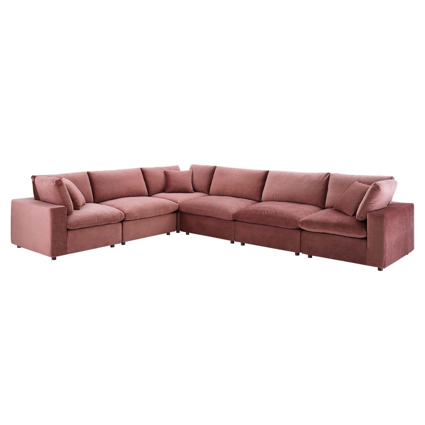 sofas | CasaFoyer Commix Luxurious Sectional Sofa | Plush Comfort | Stain-Resistant Velvet | Solid Wood Construction | Duck Down Cushions | 6-Piece Set | casafoyer.myshopify.com